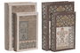 DKD Home Decor Set de 2 Cajas para Libros Étnico Granate y Beige