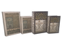 DKD Home Decor Set de 2 Cajas para Libros Étnico Granate y Beige