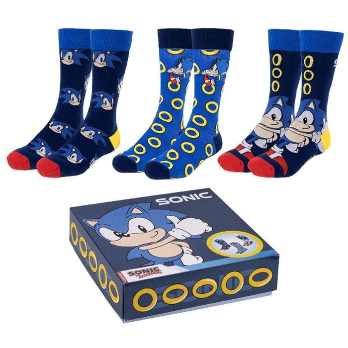 Cerdá Pack de 3 calcetines Sonic the Hedgehog talla 40-46 multicolor