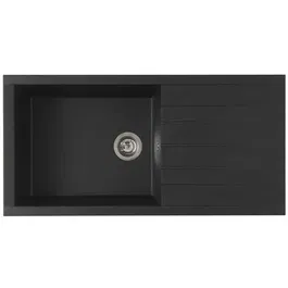Stradour CUBE Fregadero Construido en SMC, Acabado BLACK STRAW - 06, 1 Bandeja, Dimensiones 100 x 50 cm, Vaciado Manual