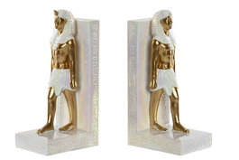 DKD Home Decor Set de 2 Sujetalibros Egipcios de Resina