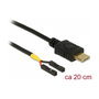 DeLOCK 85395 Cable USB Type-C a 2 x terminales de poste, 20 cm