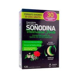 Soñodina Valeriana Forte, Suplemento Natural para Dormir y Calmar Nervios, 120 Comprimidos