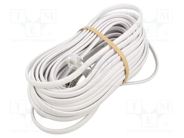 GOOBAY Cable telefónico RJ11 de 10m blanco