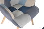 DKD Home Decor Set de 2 Sillones de Lino y Rubberwood Patchwork Multicolor