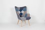 DKD Home Decor Set de 2 Sillones de Lino y Rubberwood Patchwork Multicolor