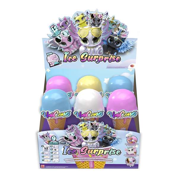 Bizak Helado Sorpresa Unicorns con 12 Unicornios y Accesorios Sorpresa en su Interior Pack 6 Piezas