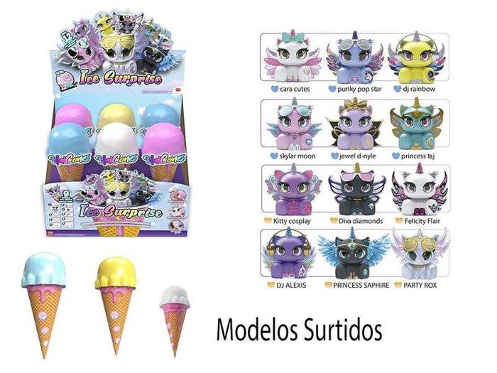Bizak Helado Sorpresa Unicorns con 12 Unicornios y Accesorios Sorpresa en su Interior Pack 6 Piezas