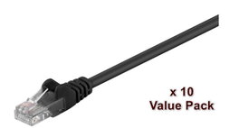 MicroConnect Pack de 10 Cables de Red CAT5e U/UTP 5m Negro