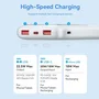 Vention Powerbank FHKW0 10000mAh 22.5W Carga Rápida PD USB-C Micro-USB 2xUSB-A Blanco con Pantalla LED