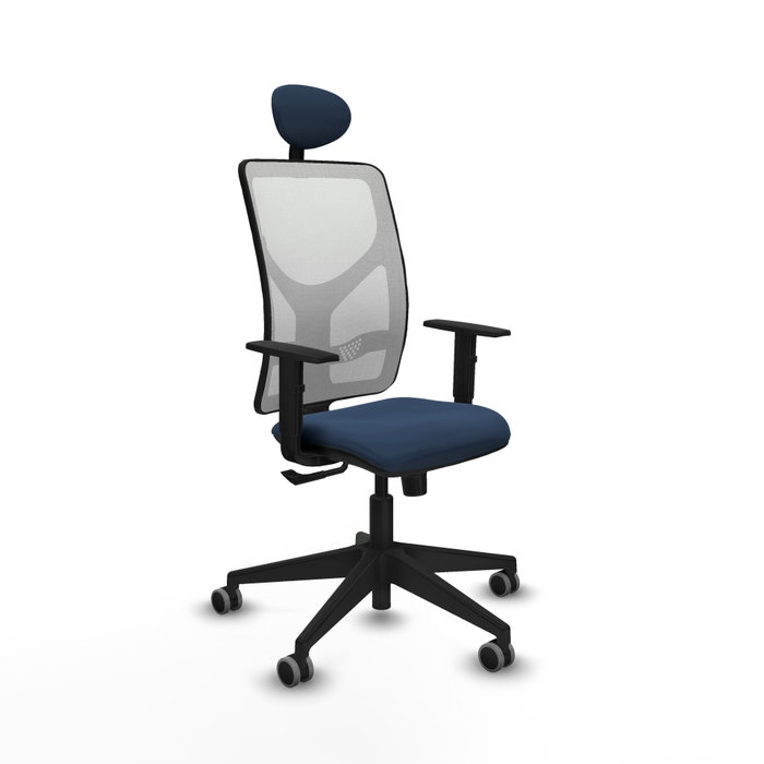 PIQUERAS Y CRESPO Silla de oficina Motilla con mecanismo Sincro, Azul marino y Blanco PIQUERAS Y CRESPO Silla de oficina Motilla con mecanismo Sincro, Azul marino y Blanco
