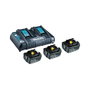 Makita 198458-6 Kit de Fuente de Alimentación con 3 Baterías LXT 18V 5Ah y Cargador Doble