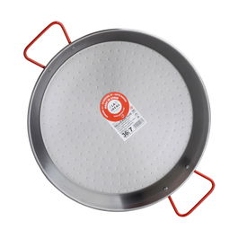 Garcima Paellera La Ideal de Acero Pulido, 7 Raciones, Diámetro 36 cm, 6 Unidades, para Gas y Fuego de Leña