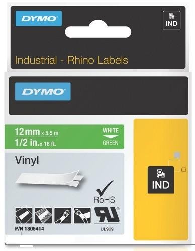 Dymo Rhino Cinta de Etiquetas Industrial ID1-12 Blanco sobre Verde 12mm x 5,5m Dymo Rhino Cinta de Etiquetas Industrial ID1-12 Blanco sobre Verde 12mm x 5,5m