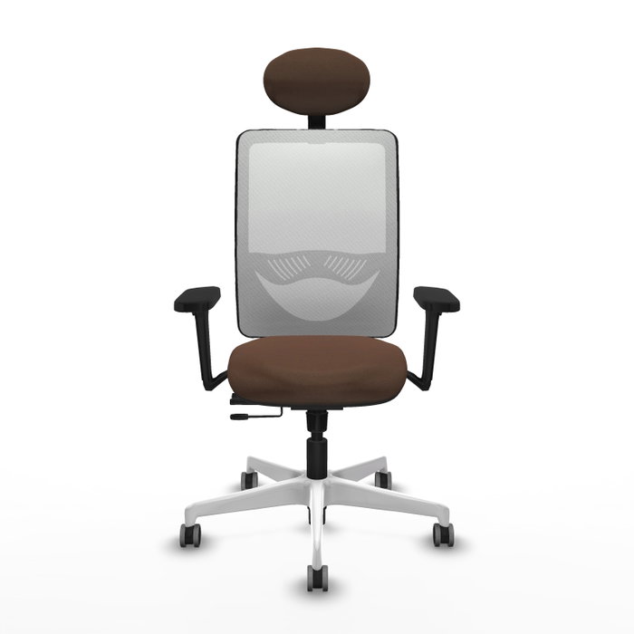 PIQUERAS Y CRESPO Silla de oficina Zulema con mecanismo Sincro/Traslack, Marrón oscuro y Blanco PIQUERAS Y CRESPO Silla de oficina Zulema con mecanismo Sincro/Traslack, Marrón oscuro y Blanco