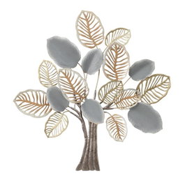 DKD Home Decor Decoración de Pared Metal Árbol Multicolor