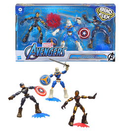 Hasbro Avengers Iron Man & Capitán América E9198 Figuras Bend and Flex Marvel