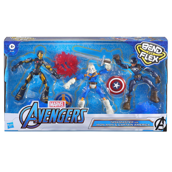 Hasbro Avengers Iron Man & Capitán América E9198 Figuras Bend and Flex Marvel