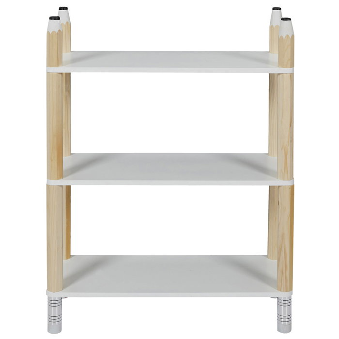 Home Deco Kids Estantería Infantil 3 Baldas Lápiz Madera Decorativa 60x24x77.5 cm