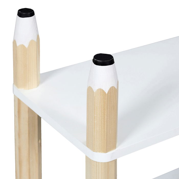 Home Deco Kids Estantería Infantil 3 Baldas Lápiz Madera Decorativa 60x24x77.5 cm