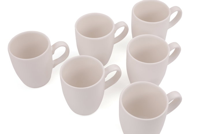 Hermia ST101206F022A0000000AET900 Juego de 6 Tazas de Cerámica 300ml Aptas para Microondas y Lavavajillas