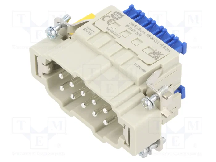 HARTING Han 10ES-Press-SMC-MI-CCT-PE Press Conector HDC Macho 10 Pines HARTING Han 10ES-Press-SMC-MI-CCT-PE Press Conector HDC Macho 10 Pines