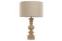 DKD Home Decor Lámpara Sobremesa Tradicional Natural Beige Mango Algodón 40 x 60 x 40 cm