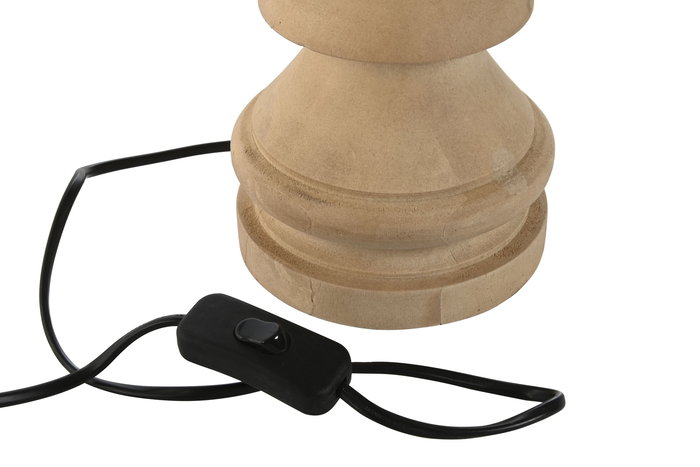 DKD Home Decor Lámpara Sobremesa Tradicional Natural Beige Mango Algodón 40 x 60 x 40 cm