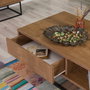 Hanah Home Takım 3 Conjunto Muebles Salón Aglomerado Melamina Nogal Negro 140cm Mueble TV 120cm Mesa Centro