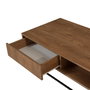 Hanah Home Takım 3 Conjunto Muebles Salón Aglomerado Melamina Nogal Negro 140cm Mueble TV 120cm Mesa Centro