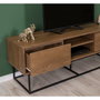 Hanah Home Takım 3 Conjunto Muebles Salón Aglomerado Melamina Nogal Negro 140cm Mueble TV 120cm Mesa Centro
