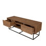 Hanah Home Takım 3 Conjunto Muebles Salón Aglomerado Melamina Nogal Negro 140cm Mueble TV 120cm Mesa Centro