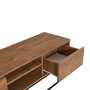 Hanah Home Takım 3 Conjunto Muebles Salón Aglomerado Melamina Nogal Negro 140cm Mueble TV 120cm Mesa Centro