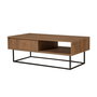Hanah Home Takım 3 Conjunto Muebles Salón Aglomerado Melamina Nogal Negro 140cm Mueble TV 120cm Mesa Centro