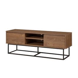 Hanah Home Takım 3 Conjunto Muebles Salón Aglomerado Melamina Nogal Negro 140cm Mueble TV 120cm Mesa Centro