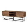 Hanah Home Takım 3 Conjunto Muebles Salón Aglomerado Melamina Nogal Negro 140cm Mueble TV 120cm Mesa Centro