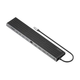 Aisens USB-C Dock 13 en 1 Hub: 2xHDMI, DisplayPort, RJ45, 3xUSB-A, USB-C PD 100W, SD, Audio, Ranura Kensington - 30cm