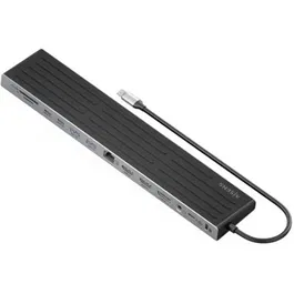 AISENS ASUC-13P042-GR Dock USB-C 13 en 1 con 2xHDMI 4K@60Hz, DisplayPort 4K@60Hz, RJ45, 3xUSB-A, 2xUSB-C, USB-C PD 100W, SD, Micro SD, Audio, Kensington