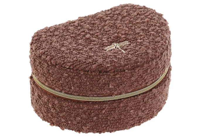 DKD Home Decor Joyero Glam Burdeos Poliester 9 x 6.5 x 13 cm (4 Unidades)