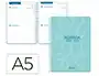 Liderpapel Agenda Escolar 2026-2027 Classic - Bilingüe, Espiral, A5, 2 Días por Página, 70g, Papel FSC, Azul Turquesa