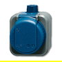 BUSCH-JAEGER 2083-0-0343 Enchufe con Klappdeckel IP66 CEE 7/3 Azul/Gris 250V 16A para Serie 2000 WDI