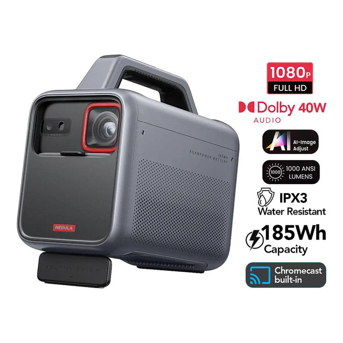 Anker Mars 3 Proyector Inteligente Portátil 1080p Full HD 1000 Lúmenes ANSI DLP Android TV Bluetooth Altavoz Integrado Negro