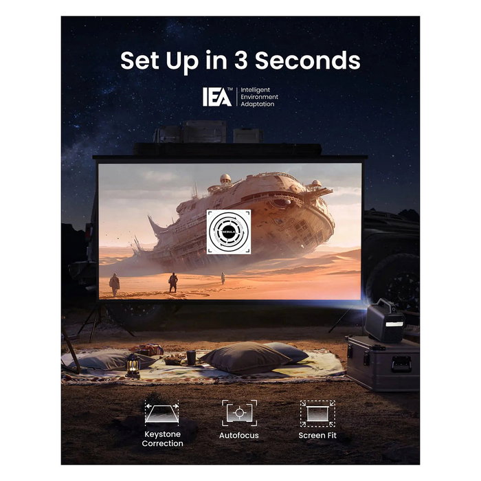 Anker Mars 3 Proyector Inteligente Portátil 1080p Full HD 1000 Lúmenes ANSI DLP Android TV Bluetooth Altavoz Integrado Negro