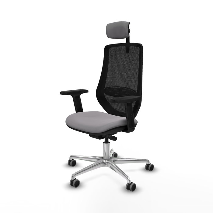 PIQUERAS Y CRESPO Silla de oficina Mardos con mecanismo Sincro/Traslack, Gris y Negro