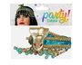 Tocado Egipcio Dorado Y Azul Con Serpiente Y Abalorios Para Disfraz De Cleopatra O Sacerdotisa Del Nilo