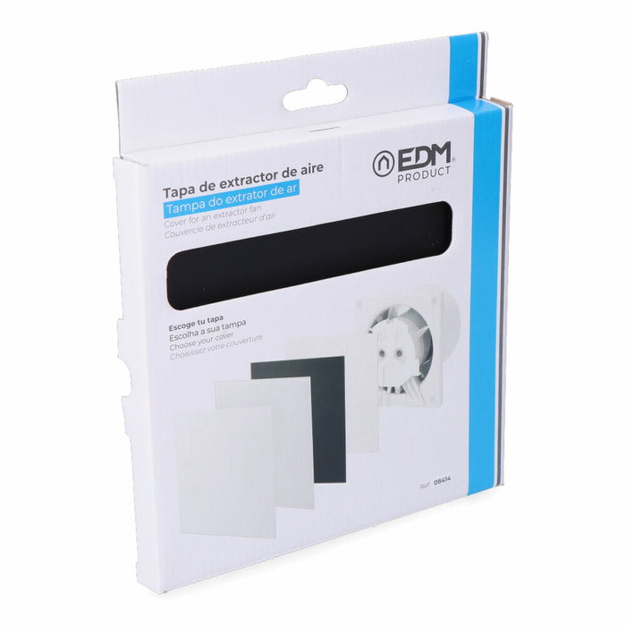 Edm Tapa 175 x 175 mm Negro Mate para Extractor 08413 ø10cm