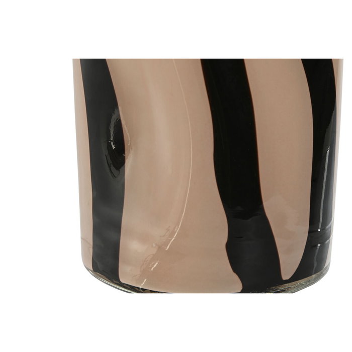 DKD Home Decor Jarrón de Cristal Crema y Negro 15x15x29,2 cm DKD Home Decor Jarrón de Cristal Crema y Negro 15x15x29,2 cm