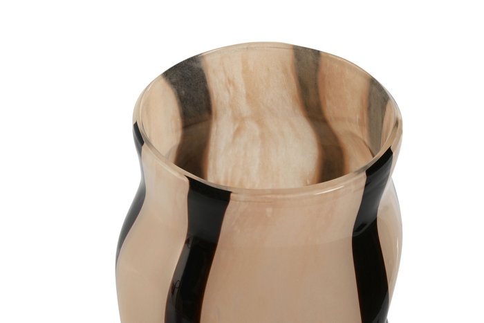 DKD Home Decor Jarrón de Cristal Crema y Negro 15x15x29,2 cm DKD Home Decor Jarrón de Cristal Crema y Negro 15x15x29,2 cm