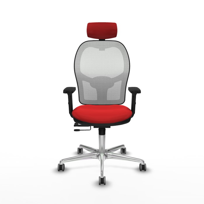 PIQUERAS Y CRESPO Silla de oficina Jorquera con mecanismo Sincro/Traslack Rojo y Blanco