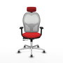 PIQUERAS Y CRESPO Silla de oficina Jorquera con mecanismo Sincro/Traslack Rojo y Blanco